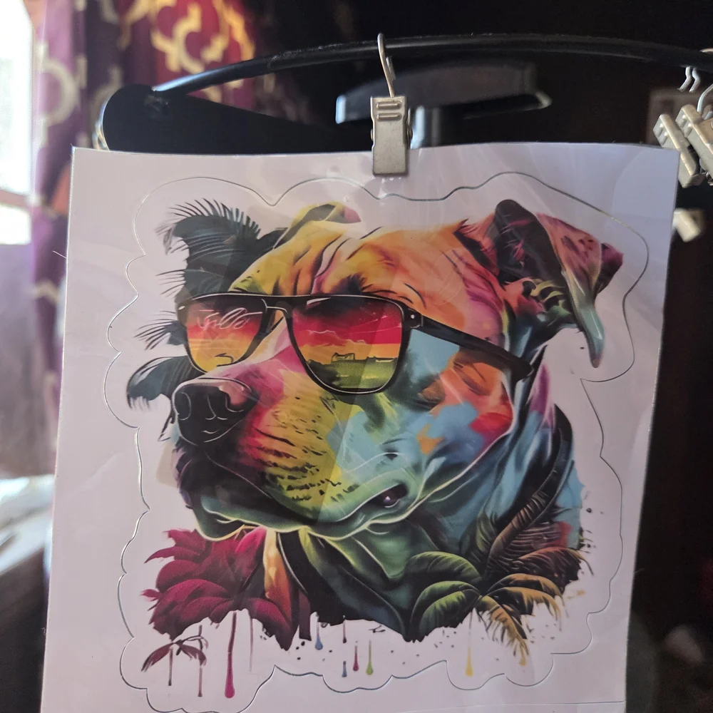 Multi-Color Pitbull Permanent Decal